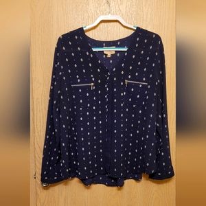 Flower & Feather, 1X, Blue